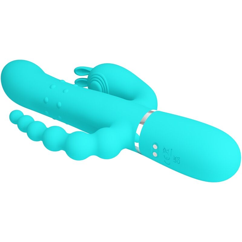 PRETTY LOVE - CAMMY 4 IN 1 MULTIFUNZIONE VIBRATORE TRIPLE RABBIT BLU – Vibratori di coniglio – foto 5