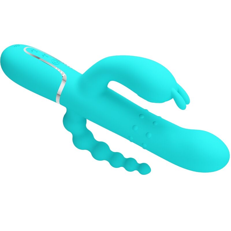 PRETTY LOVE - CAMMY 4 IN 1 MULTIFUNZIONE VIBRATORE TRIPLE RABBIT BLU – Vibratori di coniglio – foto 4