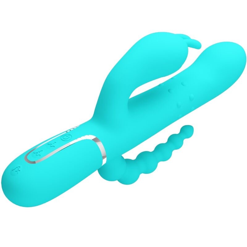PRETTY LOVE - CAMMY 4 IN 1 MULTIFUNZIONE VIBRATORE TRIPLE RABBIT BLU – Vibratori di coniglio – foto 3