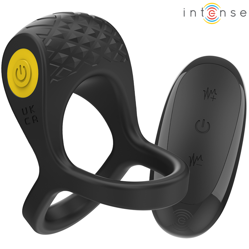 INTENSE - ALEX VIBRATORE DOPPIO ANELLO PER PENE 10 VIBRAZIONI NERO – Cockring con vibrazione