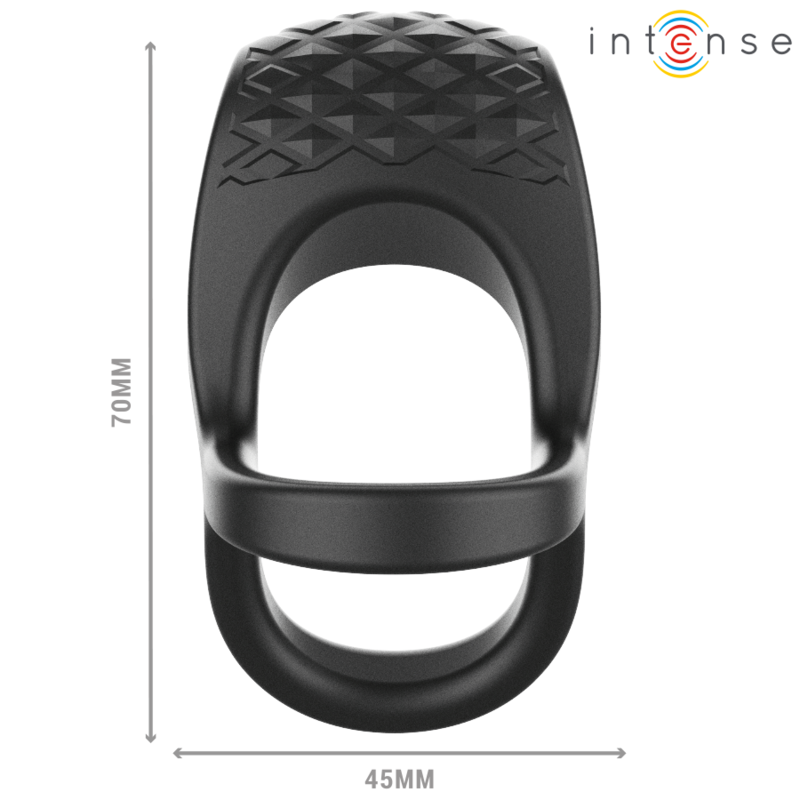 INTENSE - ALEX VIBRATORE DOPPIO ANELLO PER PENE 10 VIBRAZIONI NERO – Cockring con vibrazione – foto 4