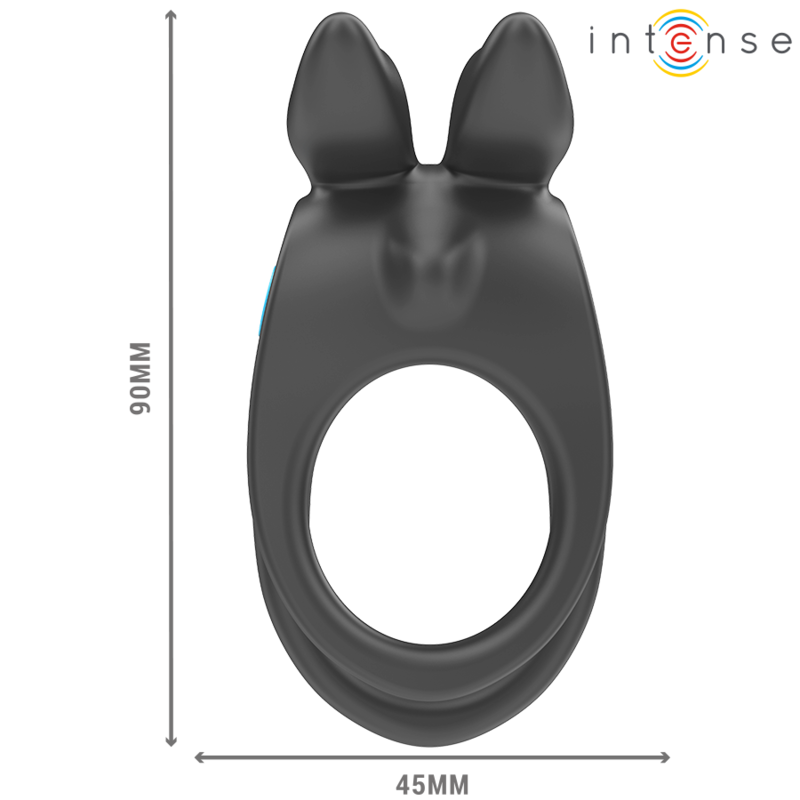 INTENSE - SAM VIBRATORE DOPPIO ANELLO PER PENE 10 VIBRAZIONI NERO – Cockring con vibrazione – foto 4