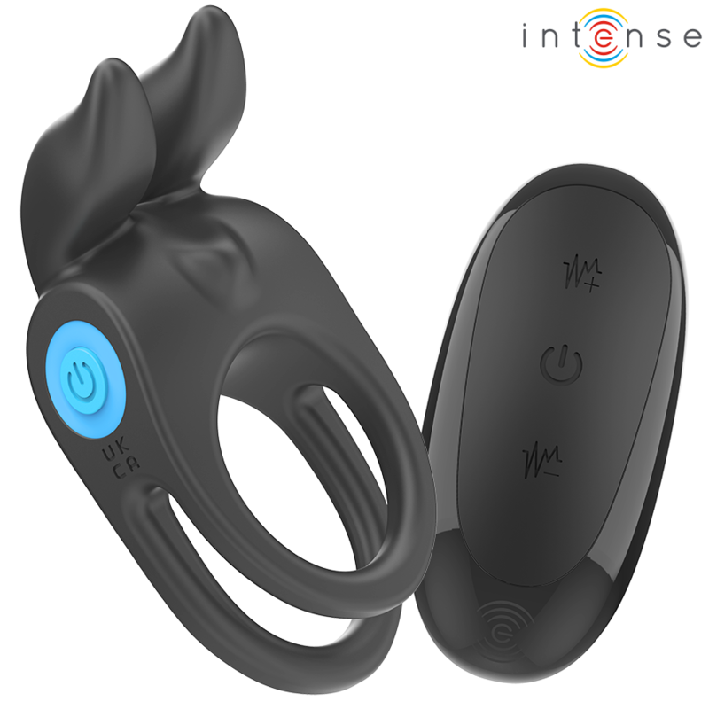 INTENSE - SAM VIBRATORE DOPPIO ANELLO PER PENE 10 VIBRAZIONI NERO – Cockring con vibrazione