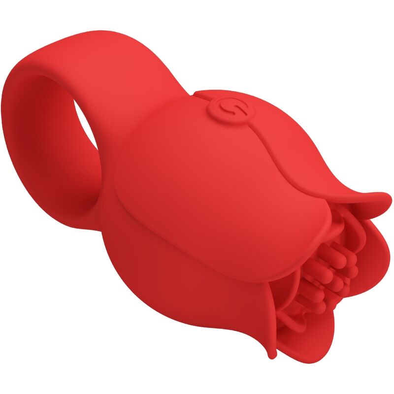 PRETTY LOVE - VIBRATORE A DITA A FORMA DI ROSA JAE 10 VIBRAZIONI ROSSO – Vibratori da dito – foto 4