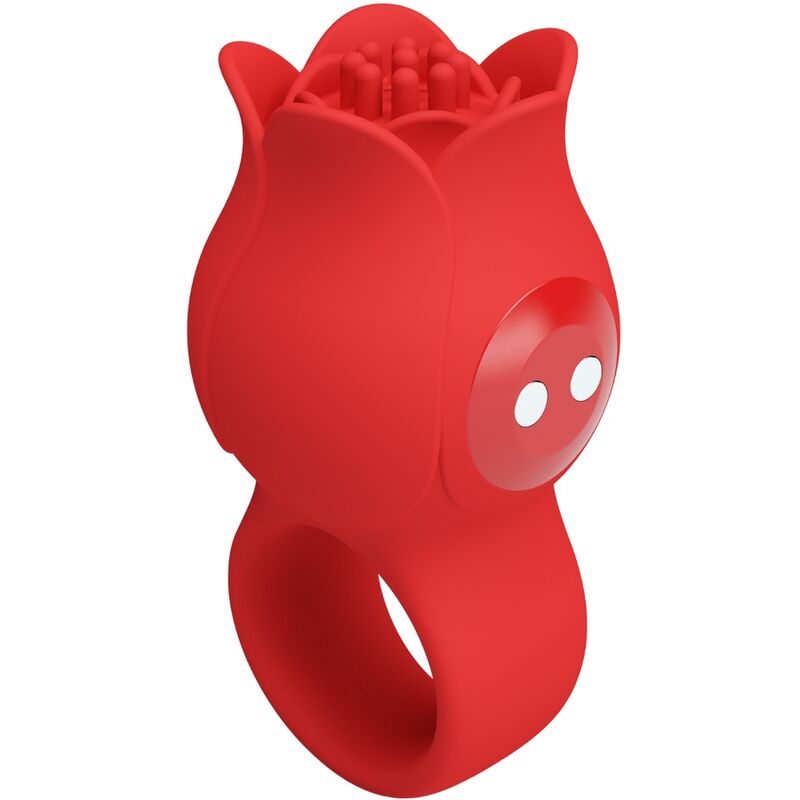 PRETTY LOVE - VIBRATORE A DITA A FORMA DI ROSA JAE 10 VIBRAZIONI ROSSO – Vibratori da dito – foto 2