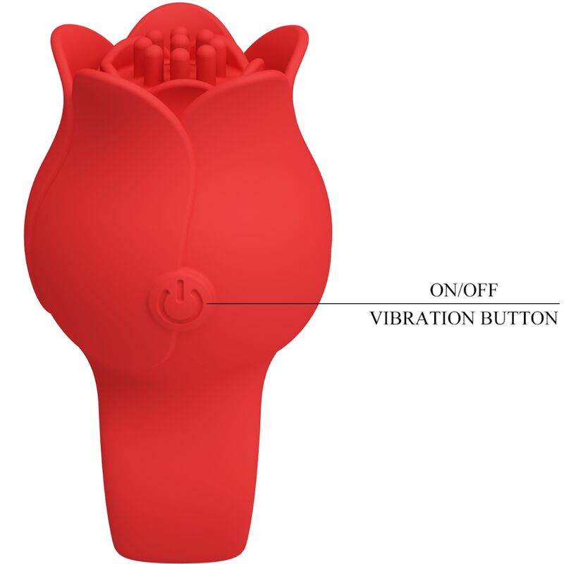 PRETTY LOVE - VIBRATORE A DITA A FORMA DI ROSA JAE 10 VIBRAZIONI ROSSO – Vibratori da dito – foto 7