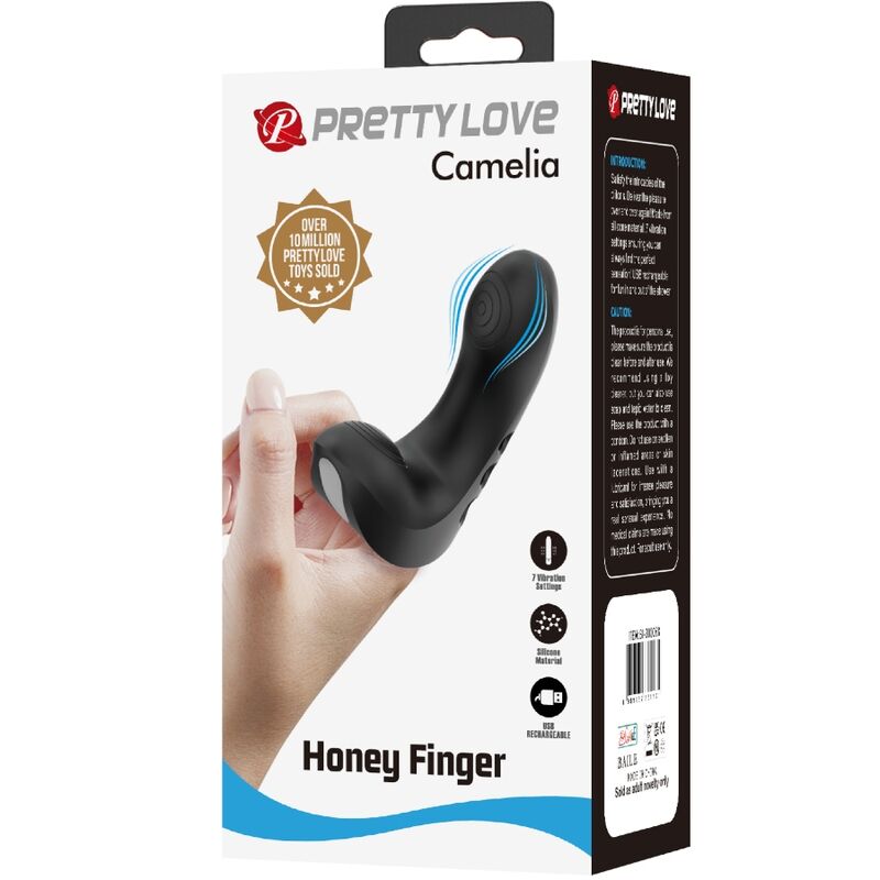 PRETTY LOVE - VIBRATORE DA DITA CAMELIA 7 VIBRAZIONI NERO – Vibratori da dito – foto 8