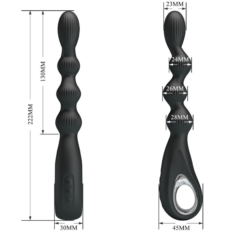 PRETTY LOVE - FEDERER VIBRATORE ANALE 12 VIBRAZIONI NERO – Vibratori HI-TECH – foto 4
