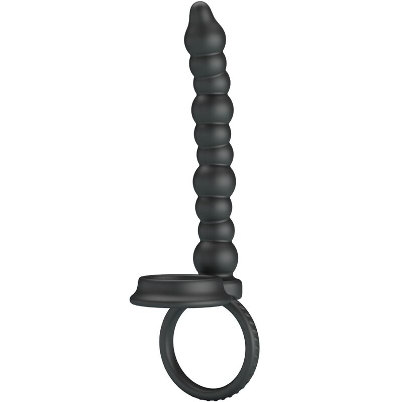 PRETTY LOVE - DILLION ANELLO PER IL PENE A DOPPIA PENETRAZIONE NERO – Anelli a doppia penetrazione – foto 2