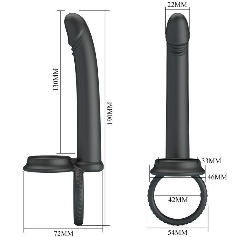 PRETTY LOVE - DILLION DOPPIA PENETRAZIONE DOPPIO ANELLO PER IL PENE NERO – Anelli a doppia penetrazione – foto 7