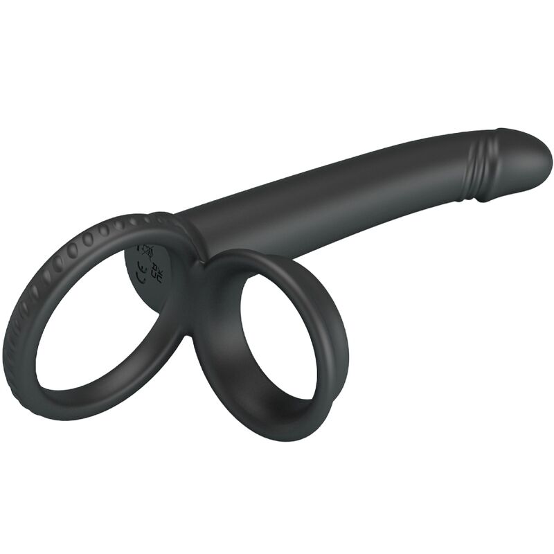 PRETTY LOVE - DILLION DOPPIA PENETRAZIONE DOPPIO ANELLO PER IL PENE NERO – Anelli a doppia penetrazione