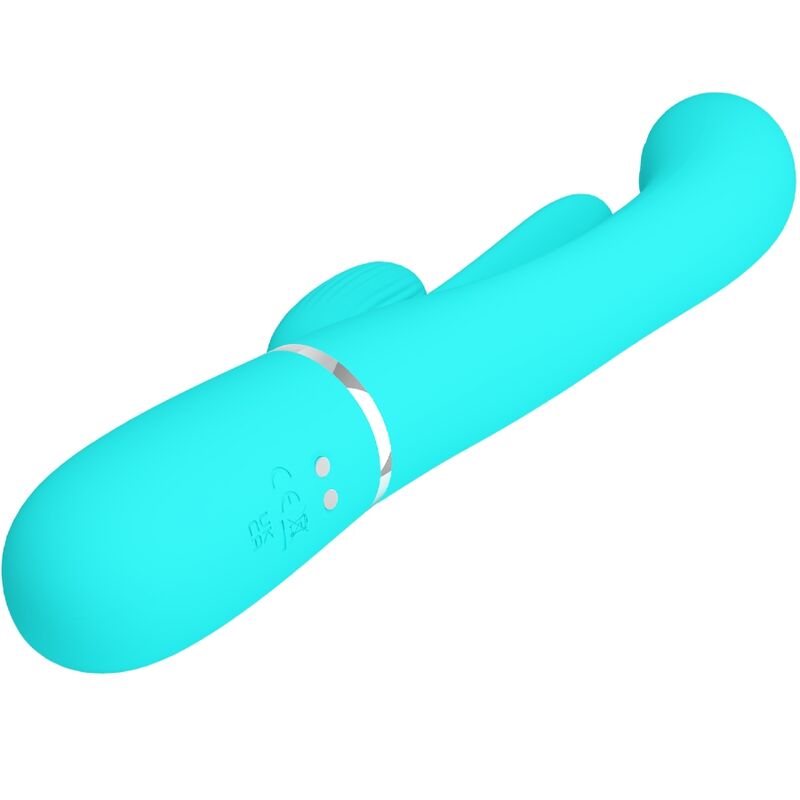 PRETTY LOVE - SHANIA TRIPLE RABBIT VIBRATORE MULTIFUNZIONE 3 IN 1 BLU – Vibratori di coniglio – foto 6
