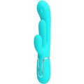 PRETTY LOVE - SHANIA TRIPLE RABBIT VIBRATORE MULTIFUNZIONE 3 IN 1 BLU – Vibratori di coniglio
