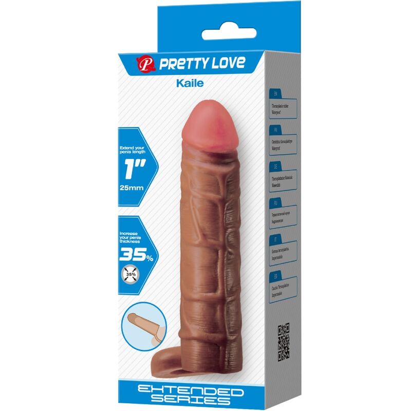 PRETTY LOVE - KAILE GUAINA PER PENE CON ESTENSIONE DA 2,5 CM MULATTO – Copri pene con estensione – foto 7