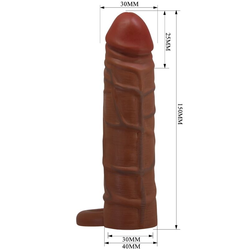 PRETTY LOVE - KAILE GUAINA PER PENE CON ESTENSIONE DA 2,5 CM MULATTO – Copri pene con estensione – foto 5