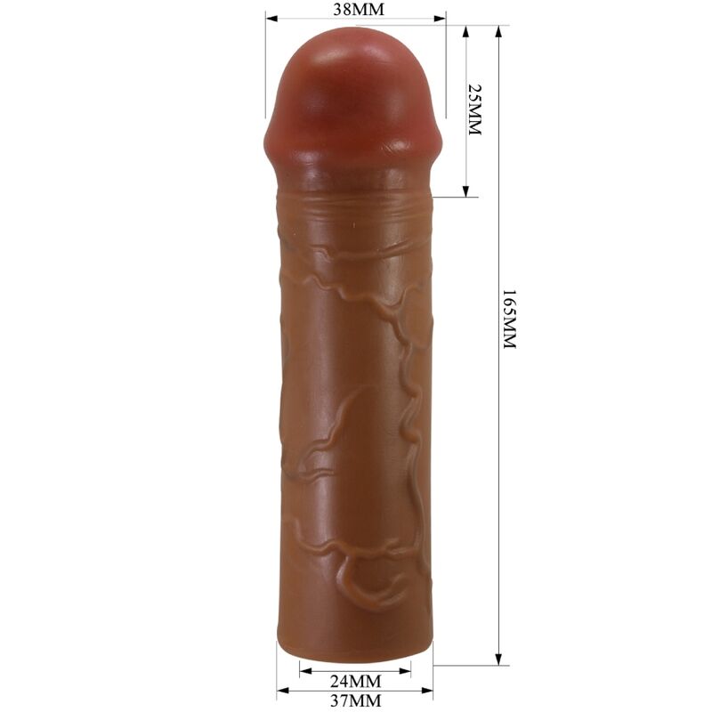 PRETTY LOVE - GUAINA PER PENE NILE CON ESTENSIONE 2,5 CM MULATTO – Copri pene con estensione – foto 5