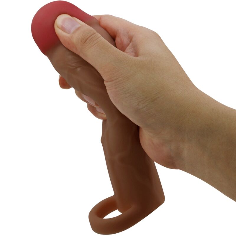 PRETTY LOVE - GUAINA PER PENE HANI CON ESTENSIONE 5 CM MULATTO – Copri pene con estensione – foto 4