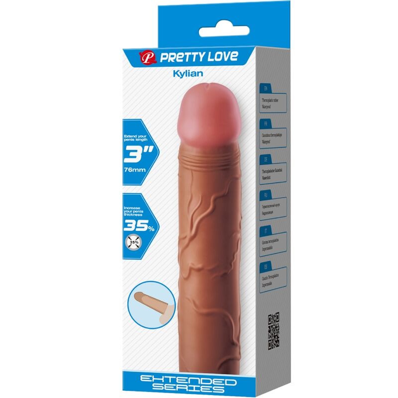 PRETTY LOVE - KYLIAN GUAINA PER PENE CON ESTENSIONE 7,6 CM MULATTO – Copri pene con estensione – foto 7