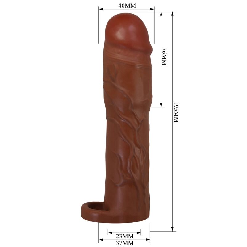 PRETTY LOVE - GUAINA PER PENE GERD CON ESTENSIONE 7,6 CM MULATTO – Copri pene con estensione – foto 6