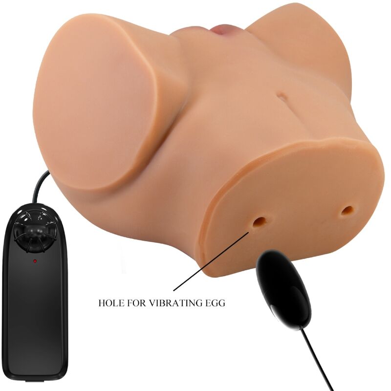CRAZY BULL - VIBRATORE EMILIA ASS CON VAGINA E ANO REALISTICI, TELECOMANDO IN CARNE – Vagine con vibrazione – foto 8