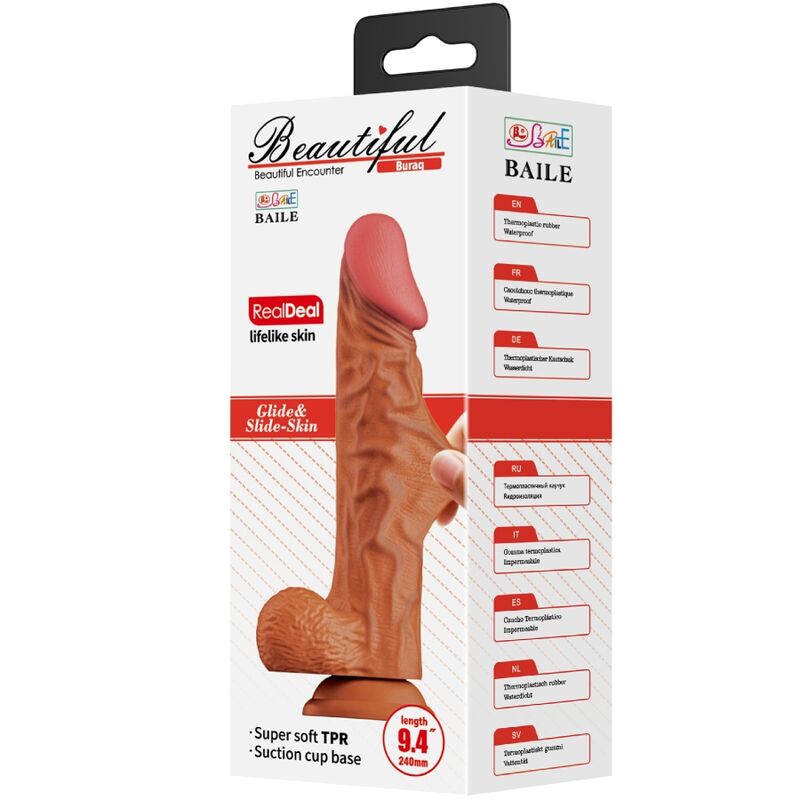 BAILE - DILDO REALISTICO BURAQ 24 CM CARNE – Falli senza vibrazioni – foto 6