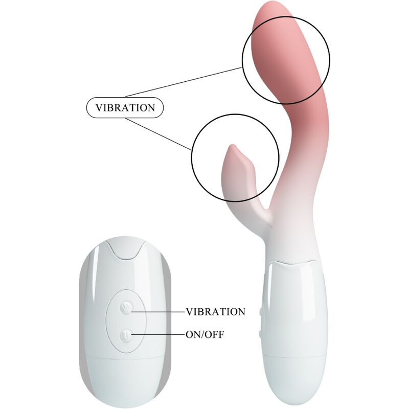 PRETTY LOVE - VIBRATORE PUNTO G LUMINOSO + STIMOLATORE CLITORIDEO 30 VIBRAZIONI ROSA – Vibratori di coniglio – foto 3