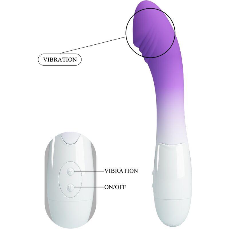 PRETTY LOVE - VIBRATORE ELEMENTAL G-SPOT 30 VIBRAZIONI VIOLA – Vibratori a punto G – foto 4