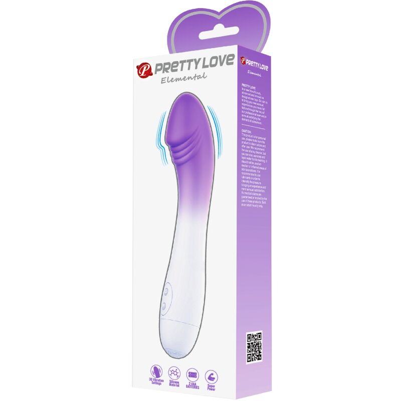 PRETTY LOVE - VIBRATORE ELEMENTAL G-SPOT 30 VIBRAZIONI VIOLA – Vibratori a punto G – foto 6