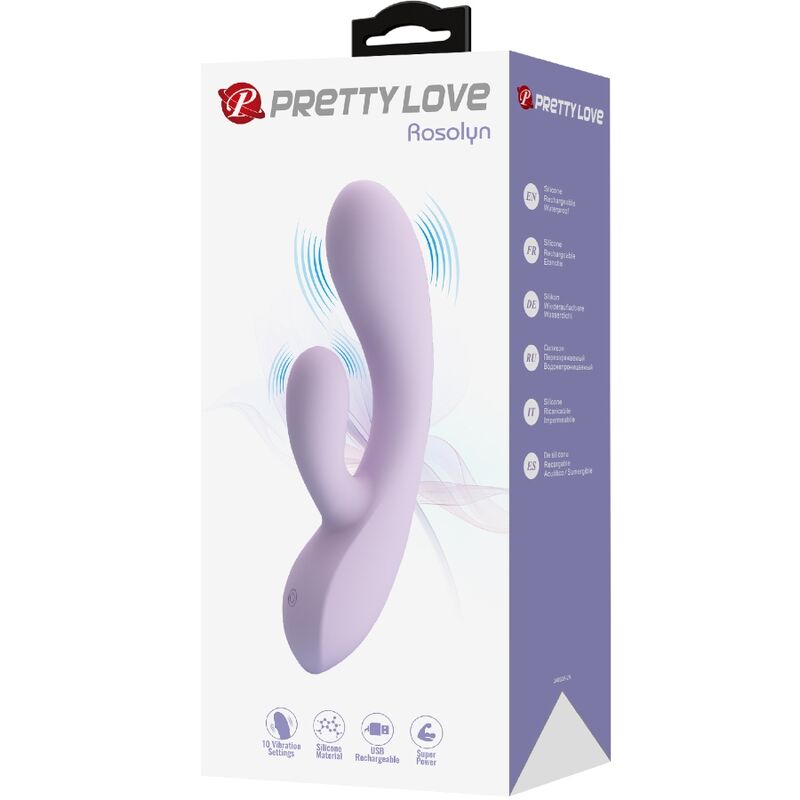 PRETTY LOVE - VIBRATORE CONIGLIO ROSOLYN 10 VIBRAZIONI VIOLA – Vibratori di coniglio – foto 8
