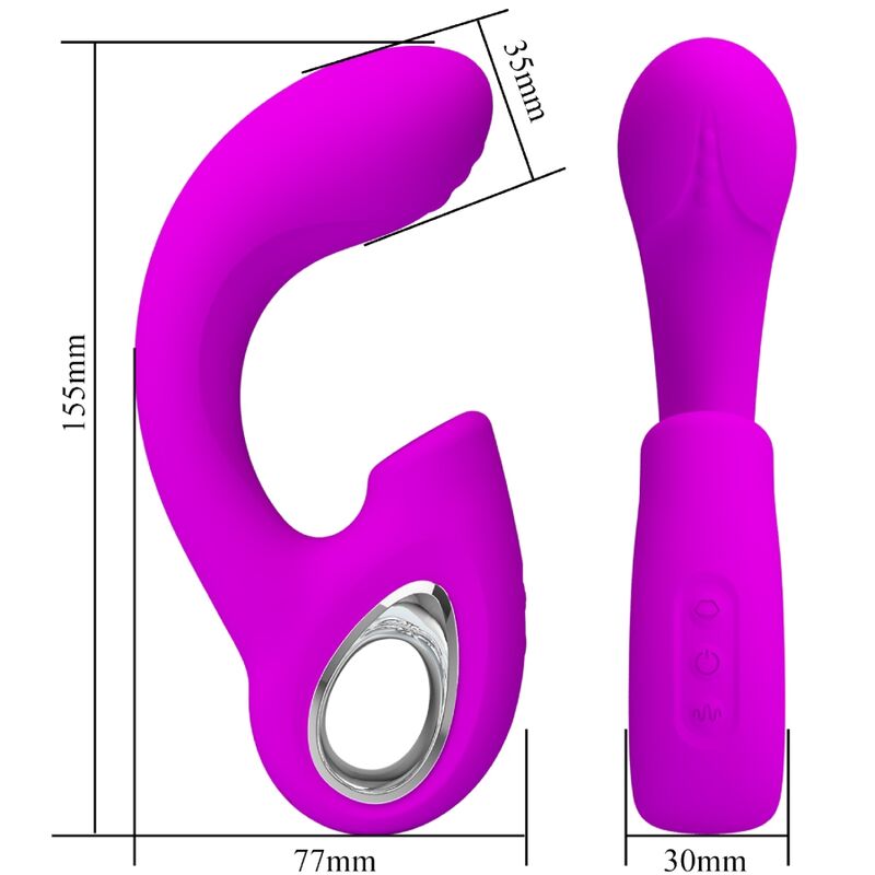 PRETTY LOVE - SIBEL SIBEL VIBRATORE PUNTO G + STIMOLATORE CLITORIDEO 10 VIBRAZIONI VIOLA – Vibratori HI-TECH – foto 5