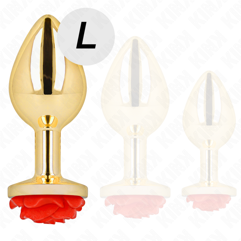 KINK - PLUG ANALE ORO ROSA ROSSO TAGLIA L – Plug anale BDSM – foto 2