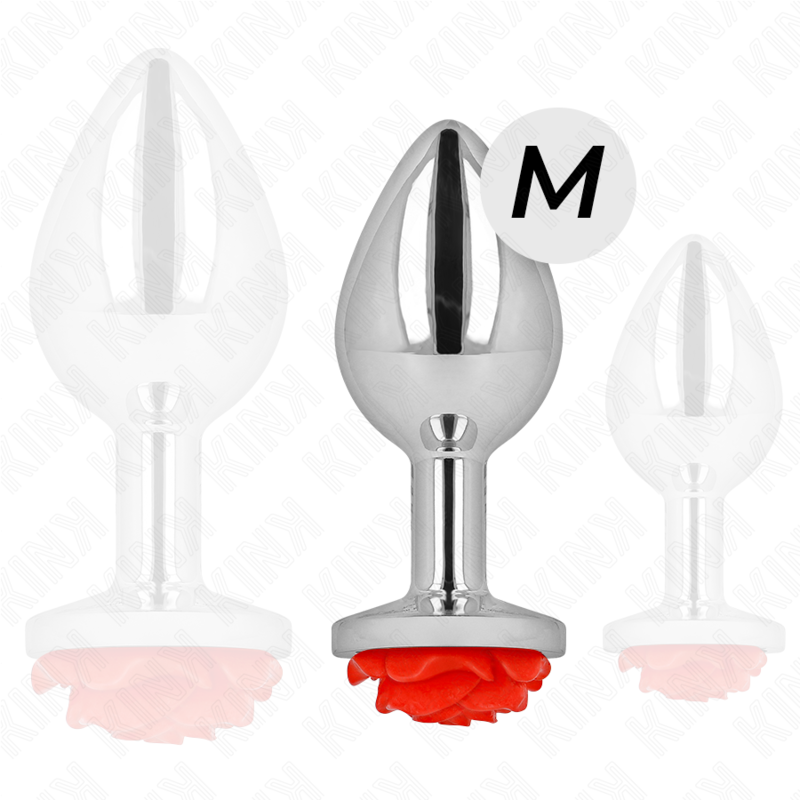 KINK - PLUG ANALE ROSA ROSSO TAGLIA M – Plug anale BDSM – foto 3