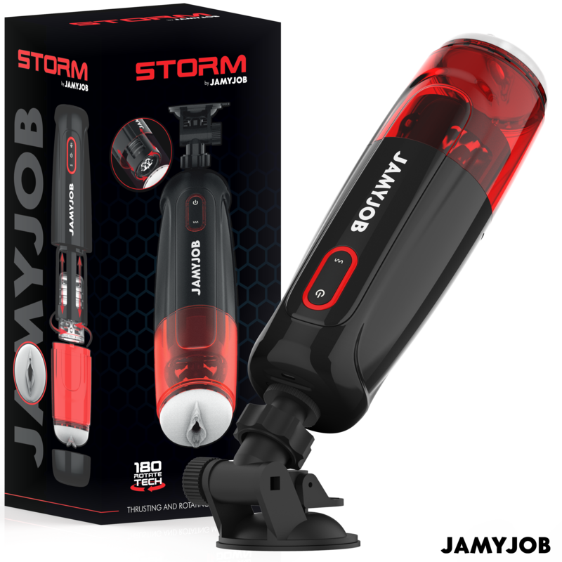 JAMYJOB - STORM MASTURBATORE VAGINALE AUTOMATICO CON 10 MODALITÀ, ROTAZIONE E SPINTA – Vagine con vibrazione