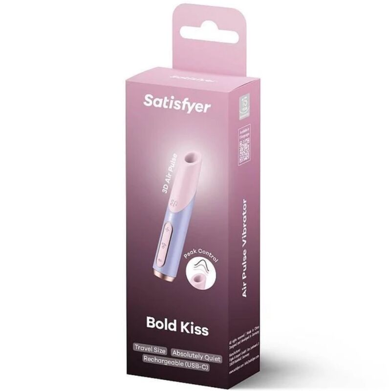 SATISFYER - STIMOLATORE CLITORIDEO BOLD KISS WAVE ROSA / VIOLA – Per il clitoride – foto 2