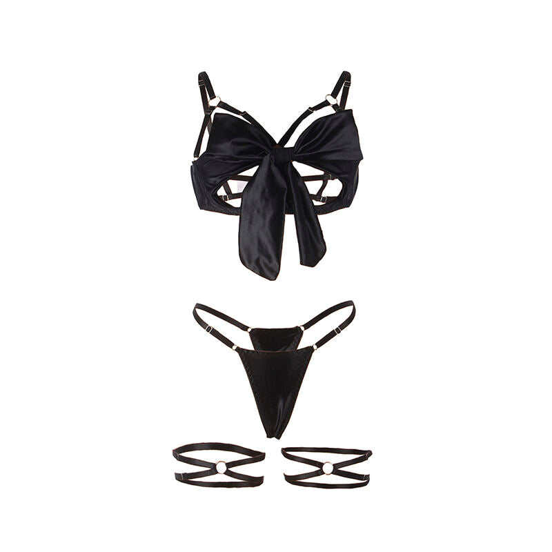 SUBBLIME - 955205 COMPLETO REGGISENO CON FIOCCO NERO REGOLABILE L/XL – Insieme sexy della biancheria – foto 8
