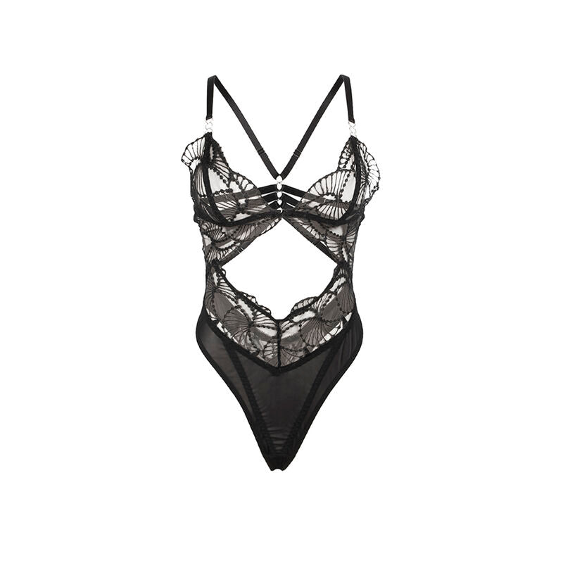 SUBBLIME - 955212 BODY TRASPARENTE CON PIZZO NERO CAVATO S/M – Body – foto 5