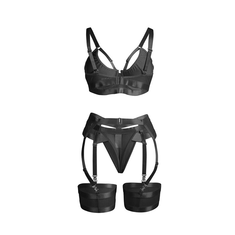 SUBBLIME - 955236 REGGISENO BONDAGE NERO CON GIARRETTIERA SET S/M – Insieme sexy della biancheria – foto 5