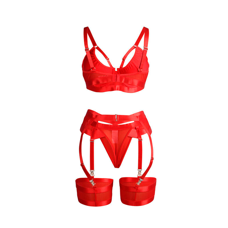 SUBBLIME - 955250 REGGISENO BONDAGE ROSSO CON GIARRETTIERA S/M – Insieme sexy della biancheria – foto 6