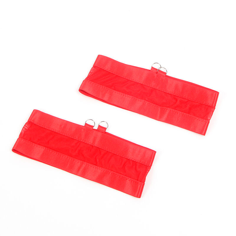 SUBBLIME - 955267 REGGISENO BONDAGE ROSSO CON GIARRETTIERA L/XL – Insieme sexy della biancheria – foto 7