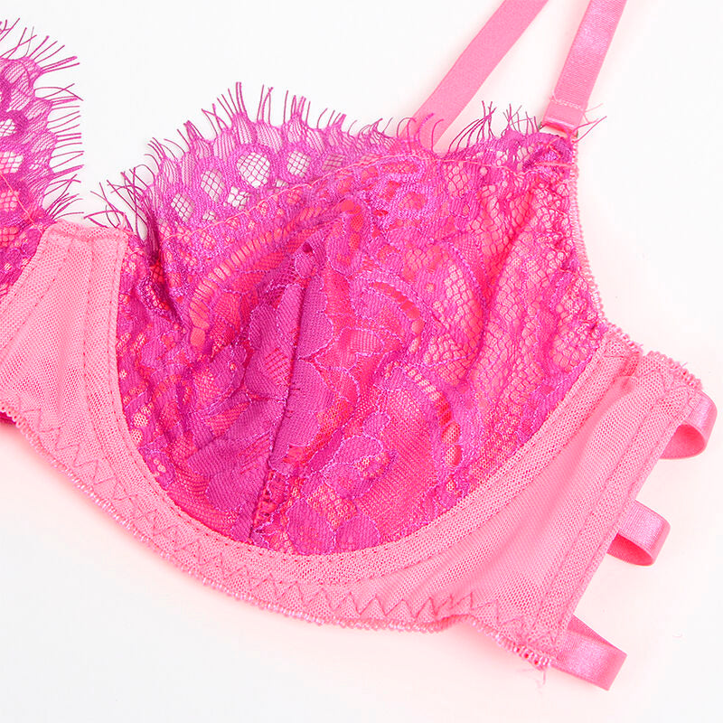 SUBBLIME - 955366 COMPLETO REGGISENO CON PIZZO E LINEE DI GIARRETTIERA ROSA E VIOLA L/XL – Babydoll con reggicalze – foto 10