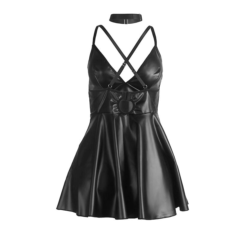 SUBBLIME - 955373 ABITO CON SPALLINE IN PELLE NERA S/M – Abiti sexy – foto 6