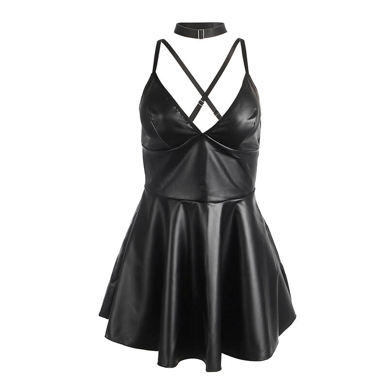 SUBBLIME - 955373 ABITO CON SPALLINE IN PELLE NERA S/M – Abiti sexy – foto 5