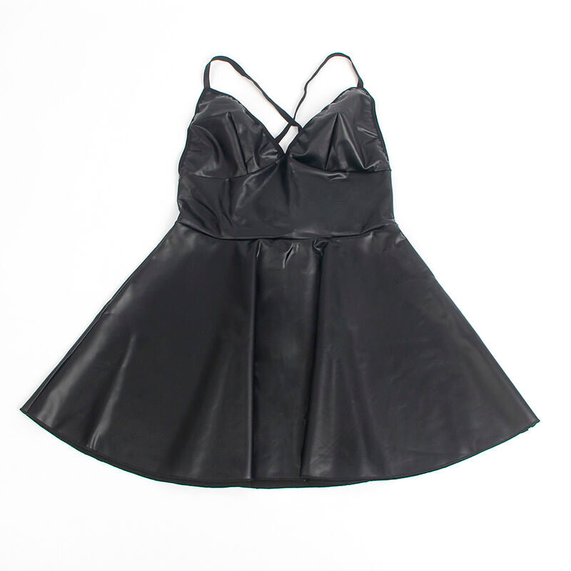 SUBBLIME - 955380 ABITO CON SPALLINE IN PELLE NERA L/XL – Abiti sexy – foto 7