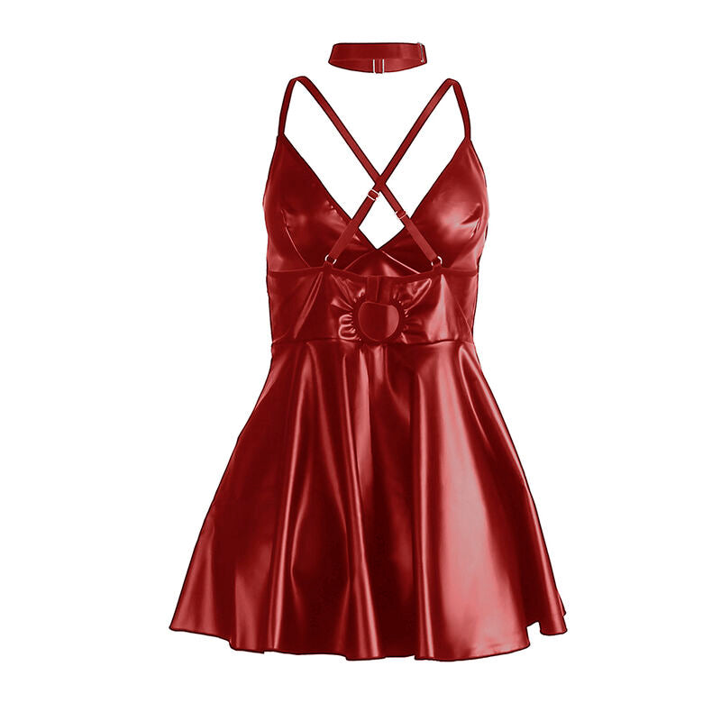 SUBBLIME - 955397 ABITO CON SPALLINE IN PELLE BORDEAUX S/M – Abiti sexy – foto 6