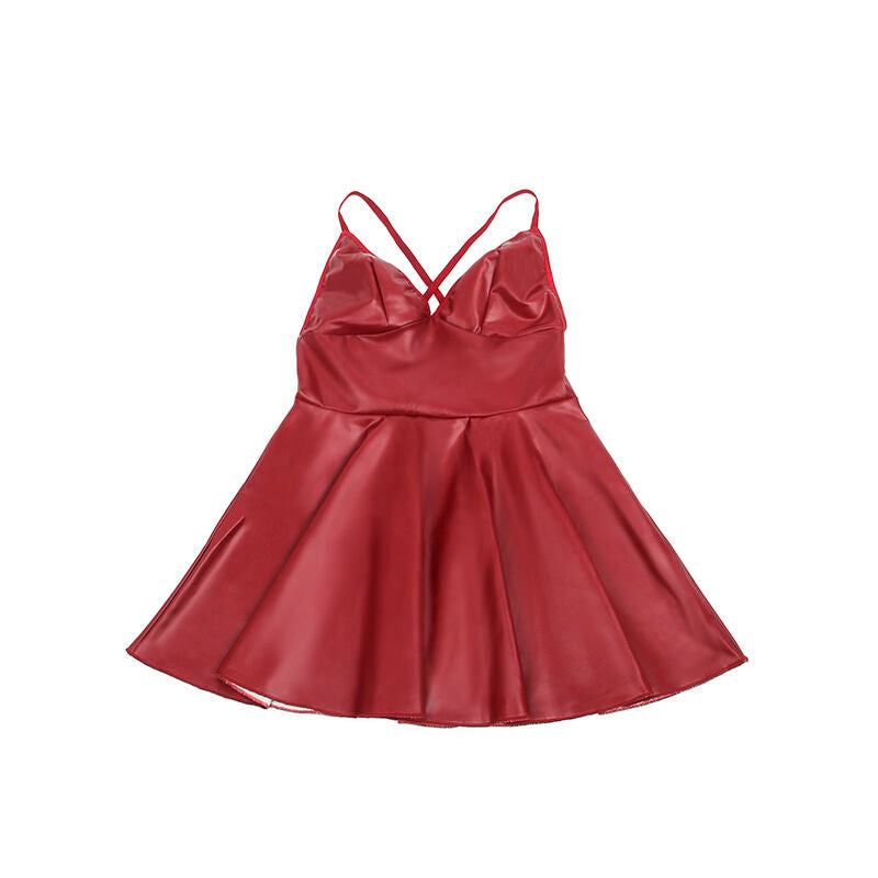 SUBBLIME - 955397 ABITO CON SPALLINE IN PELLE BORDEAUX S/M – Abiti sexy – foto 7