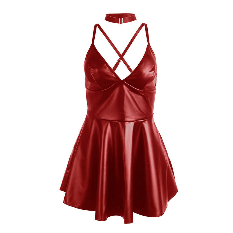 SUBBLIME - 955397 ABITO CON SPALLINE IN PELLE BORDEAUX S/M – Abiti sexy – foto 5