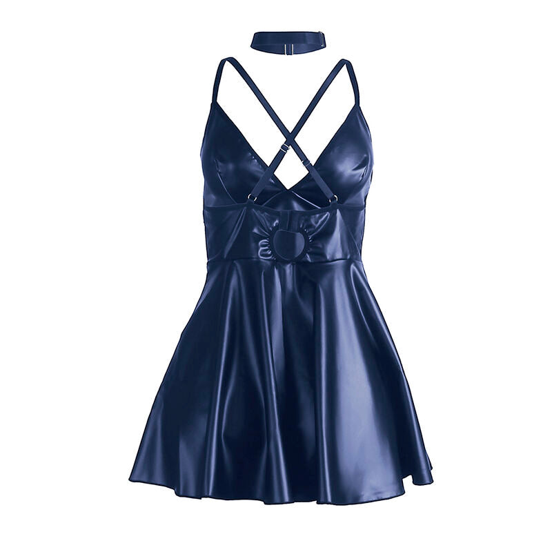 SUBBLIME - 955410 ABITO CON SPALLINE IN PELLE BLU S/M – Abiti sexy – foto 6