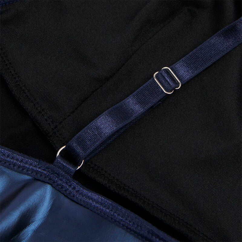 SUBBLIME - 955427 ABITO CON SPALLINE IN PELLE BLU L/XL – Abiti sexy – foto 8