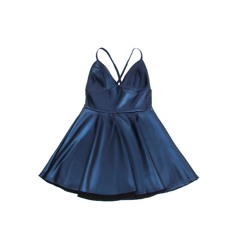 SUBBLIME - 955427 ABITO CON SPALLINE IN PELLE BLU L/XL – Abiti sexy – foto 6