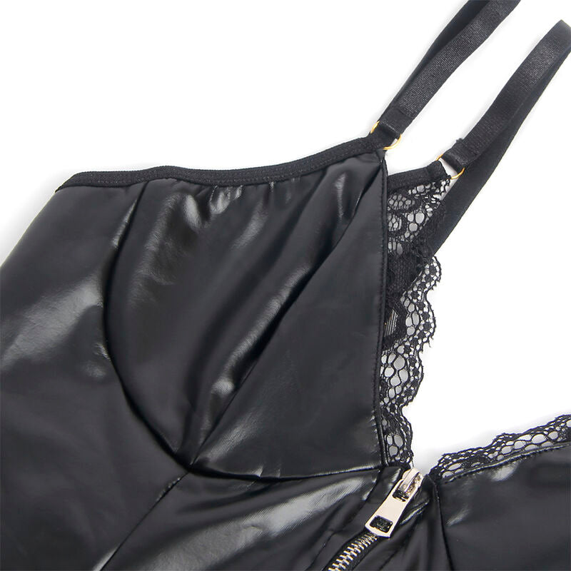 SUBBLIME - 955465 CORPO IN PELLE NERA CON CERNIERA L/XL – Body – foto 6